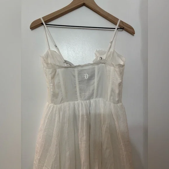 Dolls Kill Darker Wavs White Cotton Blend Echo Maxi Corset Top Size XS - Picture 7 of 14